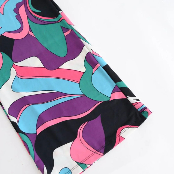 Beach Break Multi Colour  Allover Print Elastic Waist Straight Leg Lounge Pant M - Picture 6 of 10